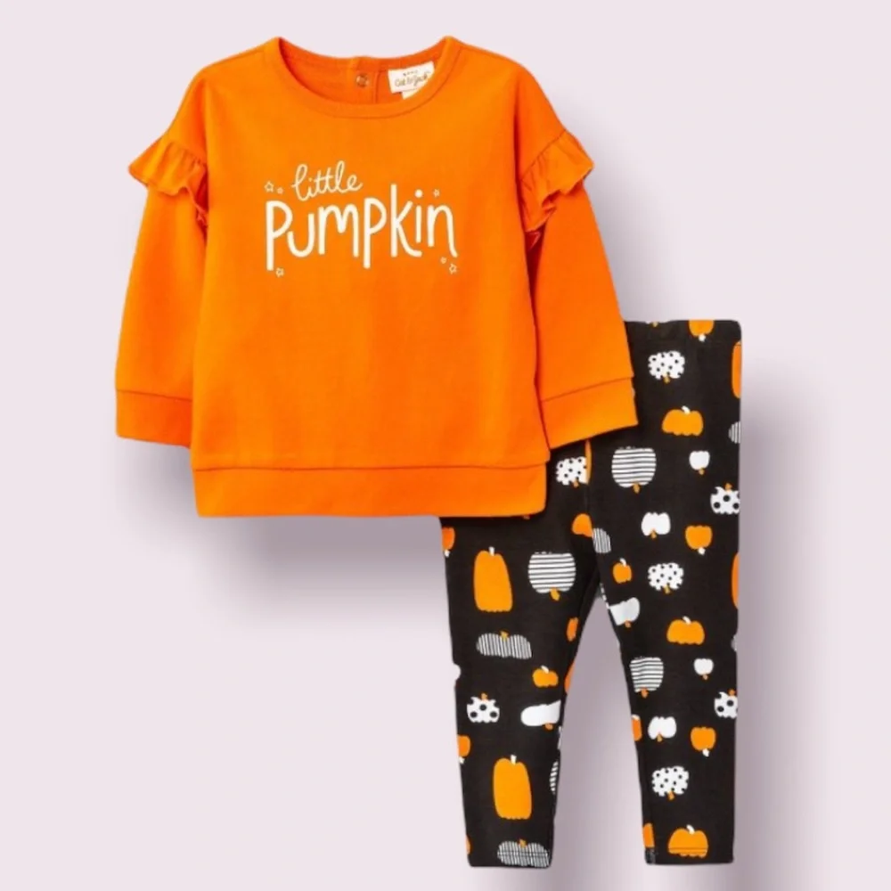 Cat & Jack Baby Girls 0-3 Months 2-Piece Little Pumpkin Outfit